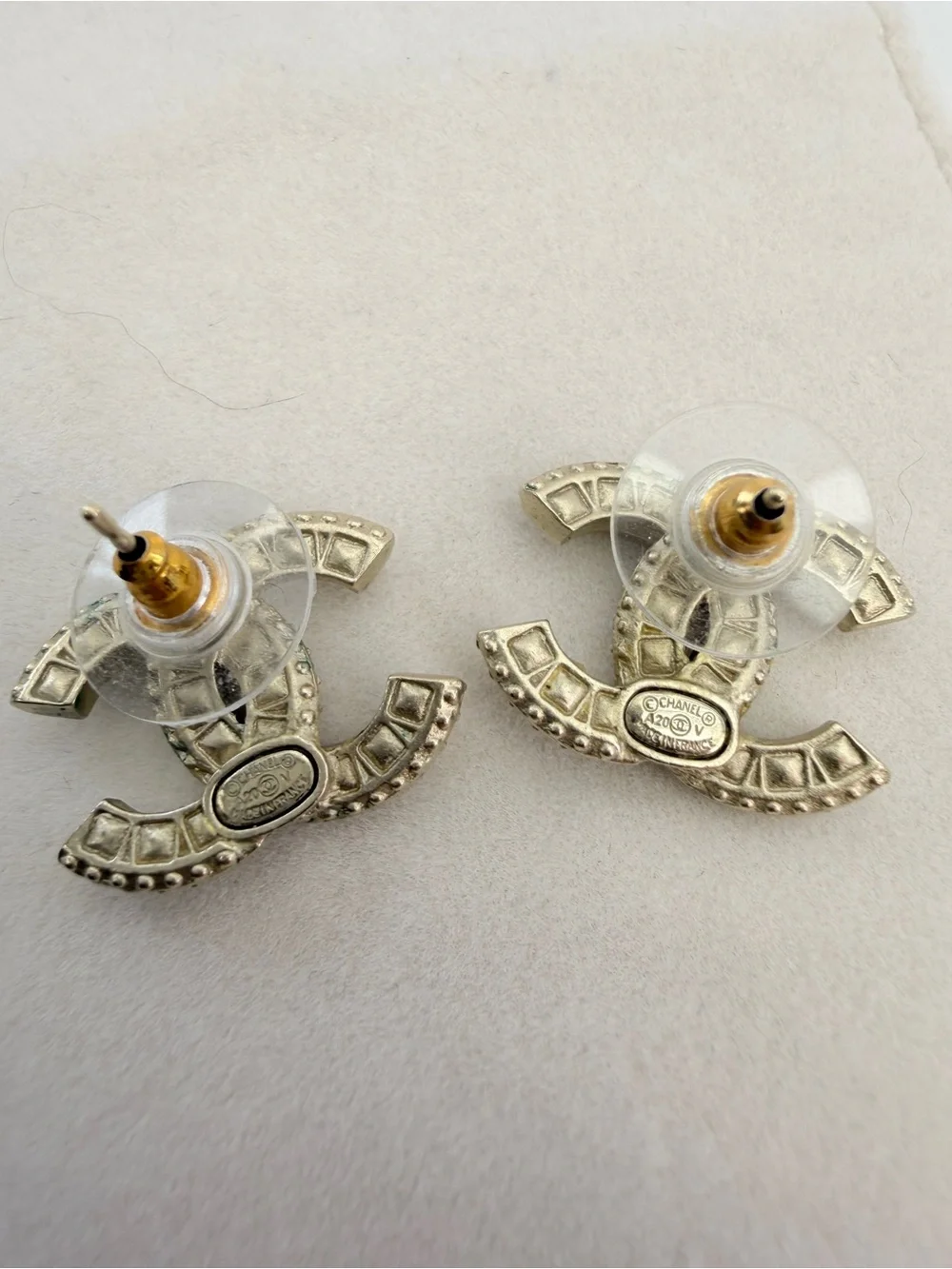 Chanel Crystal Timeless CC Earrings Studs